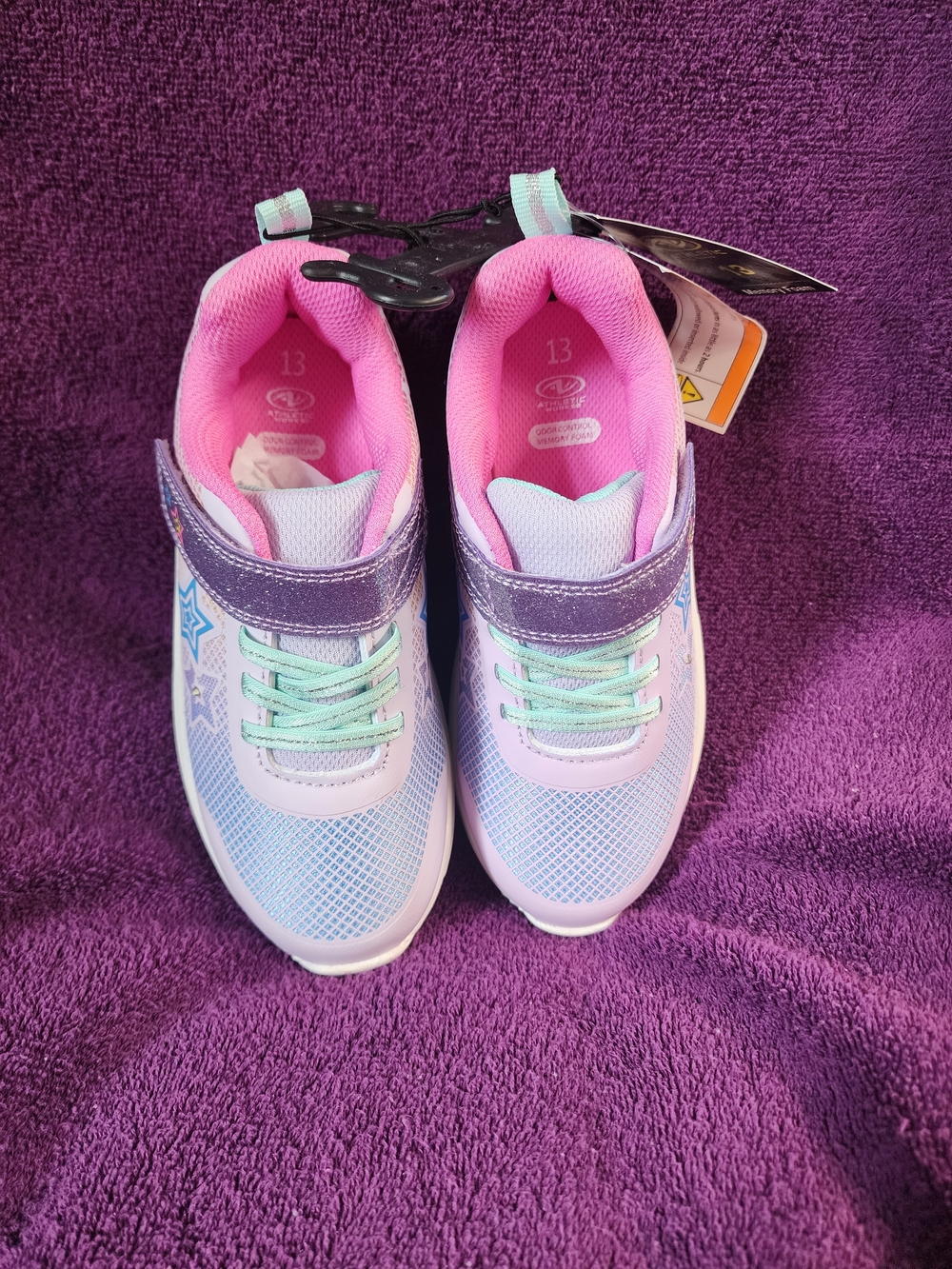 Athletic Works Purple, Pink & Mint Light-Up Kids Sneakers